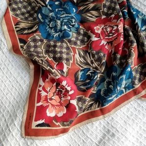 Albert Nipon floral silk scarf. Vintage